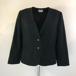 Vintage 3/4 sleeve black wool blazer